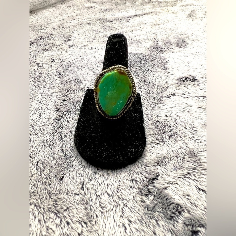 Vintage Native American Sterling Silver Turquoise Ring Size 5
